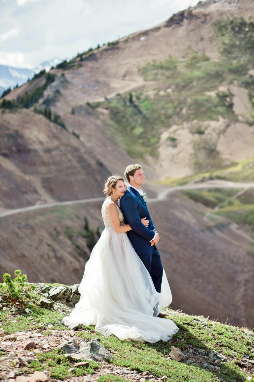 Wedding photographer at Kicking Horse Mountain Resort of Dawn.